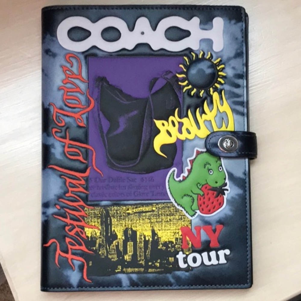 Coach Notebook Tie Dye Festival of Love Rexy with Strawberry